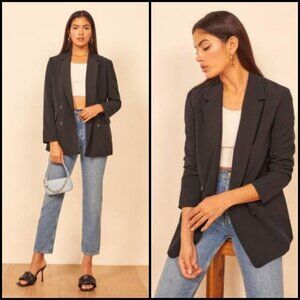 💕REFORMATION💕 Jenner Double Breasted Blazer ~ Black Medium